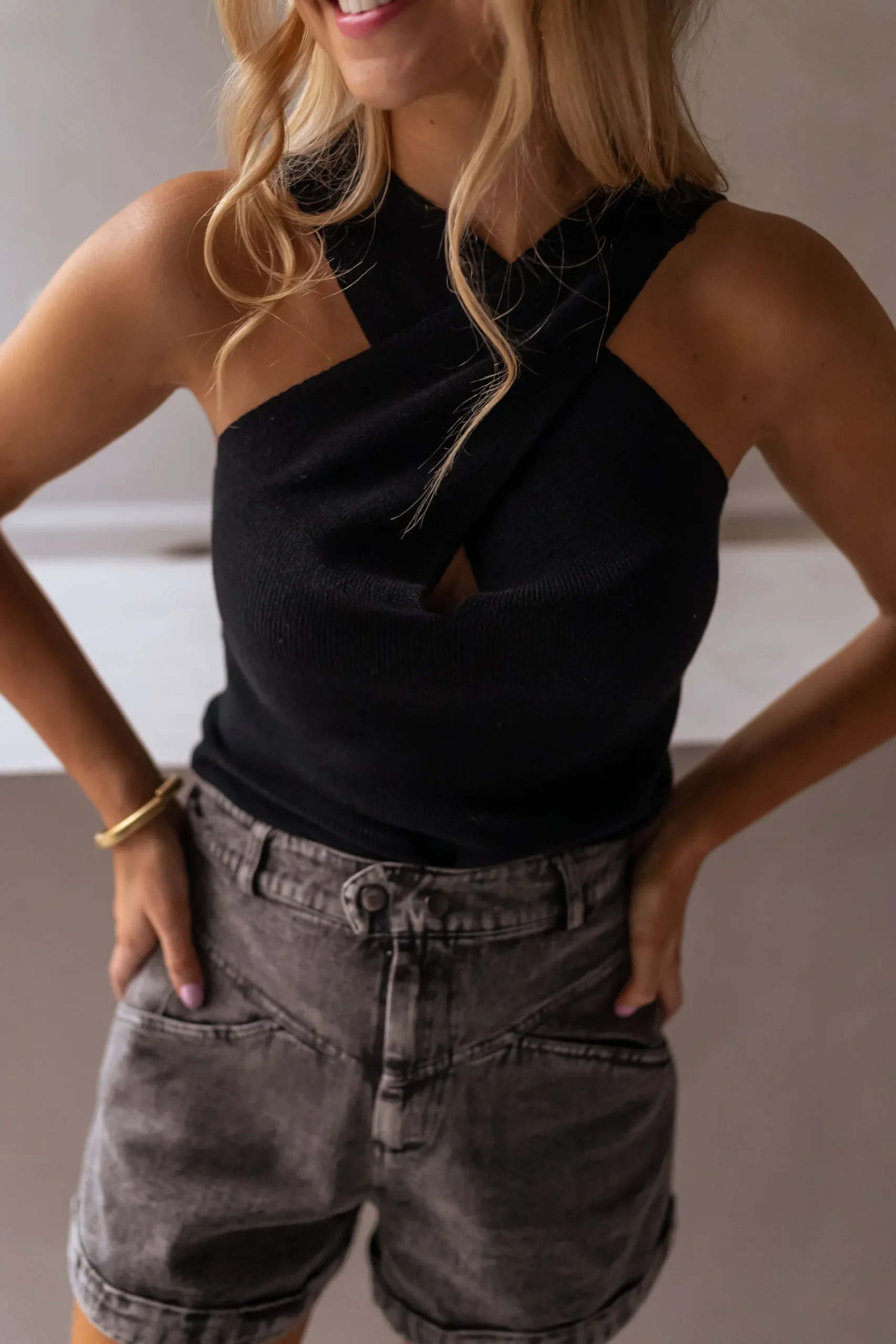Tops & T-shirts-EASY-CLOTHES Top Alye - noirEasy Clothes Noir