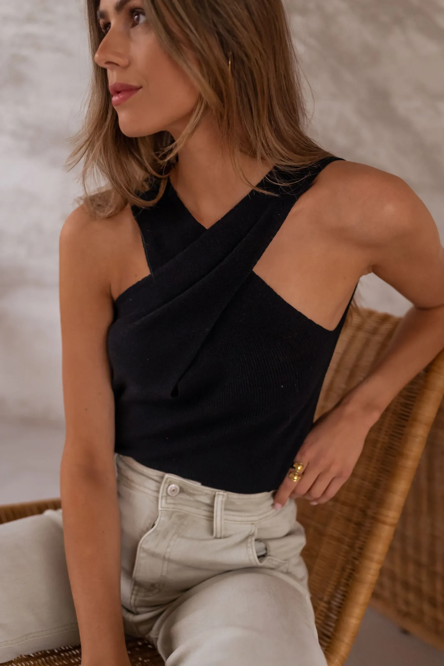 Tops & T-shirts-EASY-CLOTHES Top Alye - noirEasy Clothes Noir