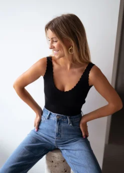 Tops & T-shirts-EASY-CLOTHES Top Bella - noirEasy Clothes Noir       