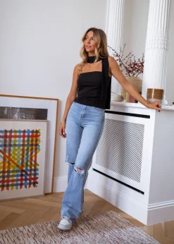 Tops & T-shirts-EASY-CLOTHES Top Boni CREATION - noirEasy Clothes Noir       