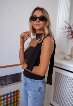 Tops & T-shirts-EASY-CLOTHES Top Boni CREATION - noirEasy Clothes Noir       