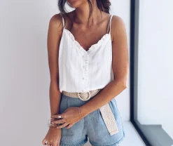 Tops & T-shirts-EASY-CLOTHES Top Elina - blancEasy Clothes Blanc       