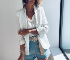 Tops & T-shirts-EASY-CLOTHES Top Elina - blancEasy Clothes Blanc       