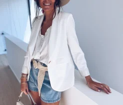 Tops & T-shirts-EASY-CLOTHES Top Elina - blancEasy Clothes Blanc       