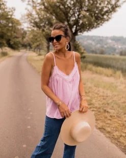 Tops & T-shirts-EASY-CLOTHES Top Esmy - lilasEasy Clothes Lilas       