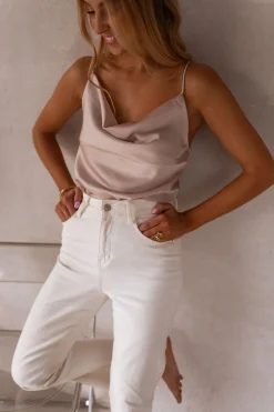 Tops & T-shirts-EASY-CLOTHES Top Fyna - beigeEasy Clothes Beige       
