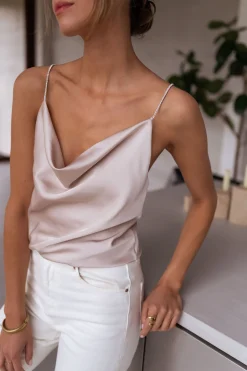 Tops & T-shirts-EASY-CLOTHES Top Fyna - beigeEasy Clothes Beige       