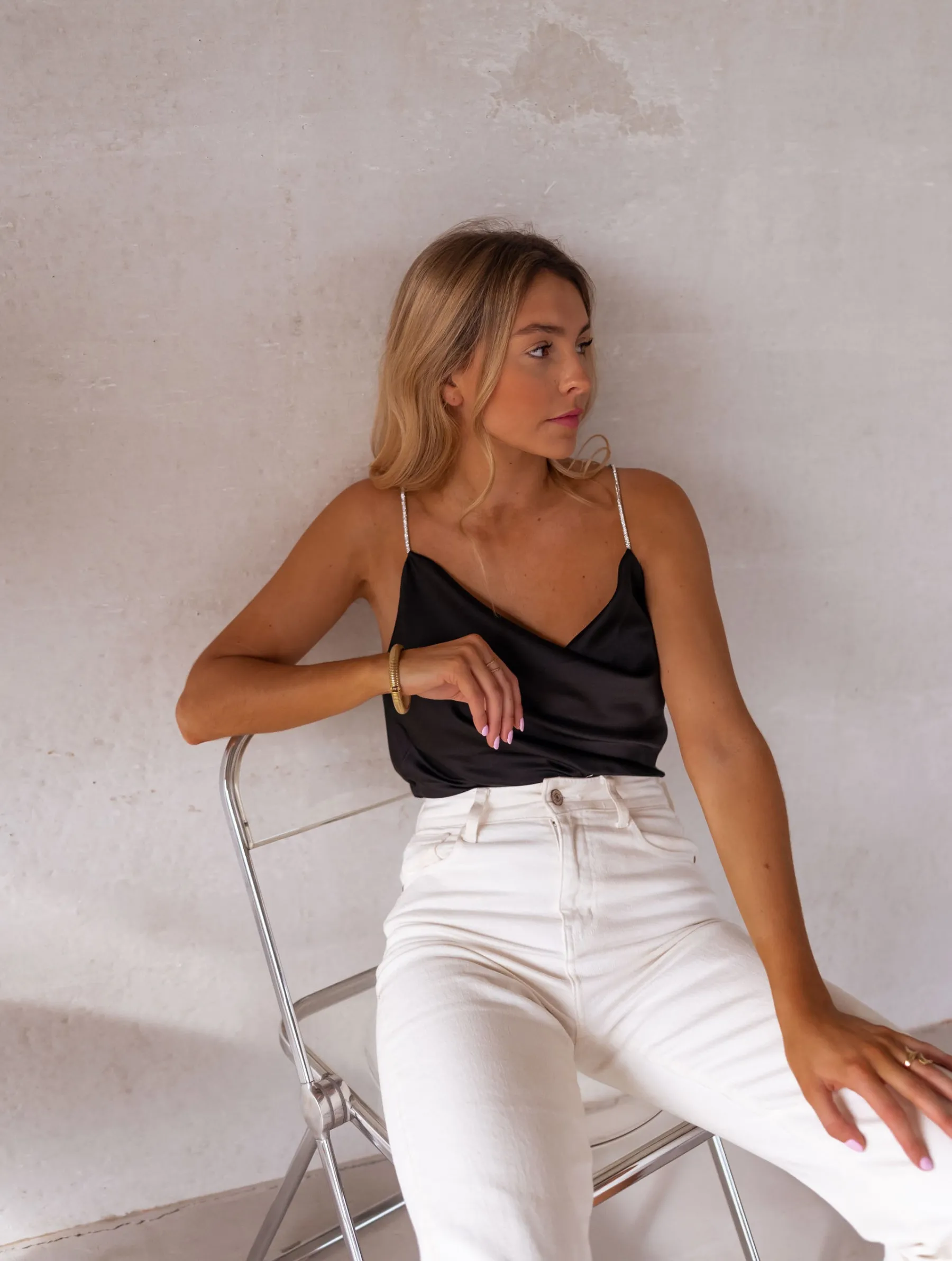 Tops & T-shirts-EASY-CLOTHES Top Fyna - noirEasy Clothes Noir