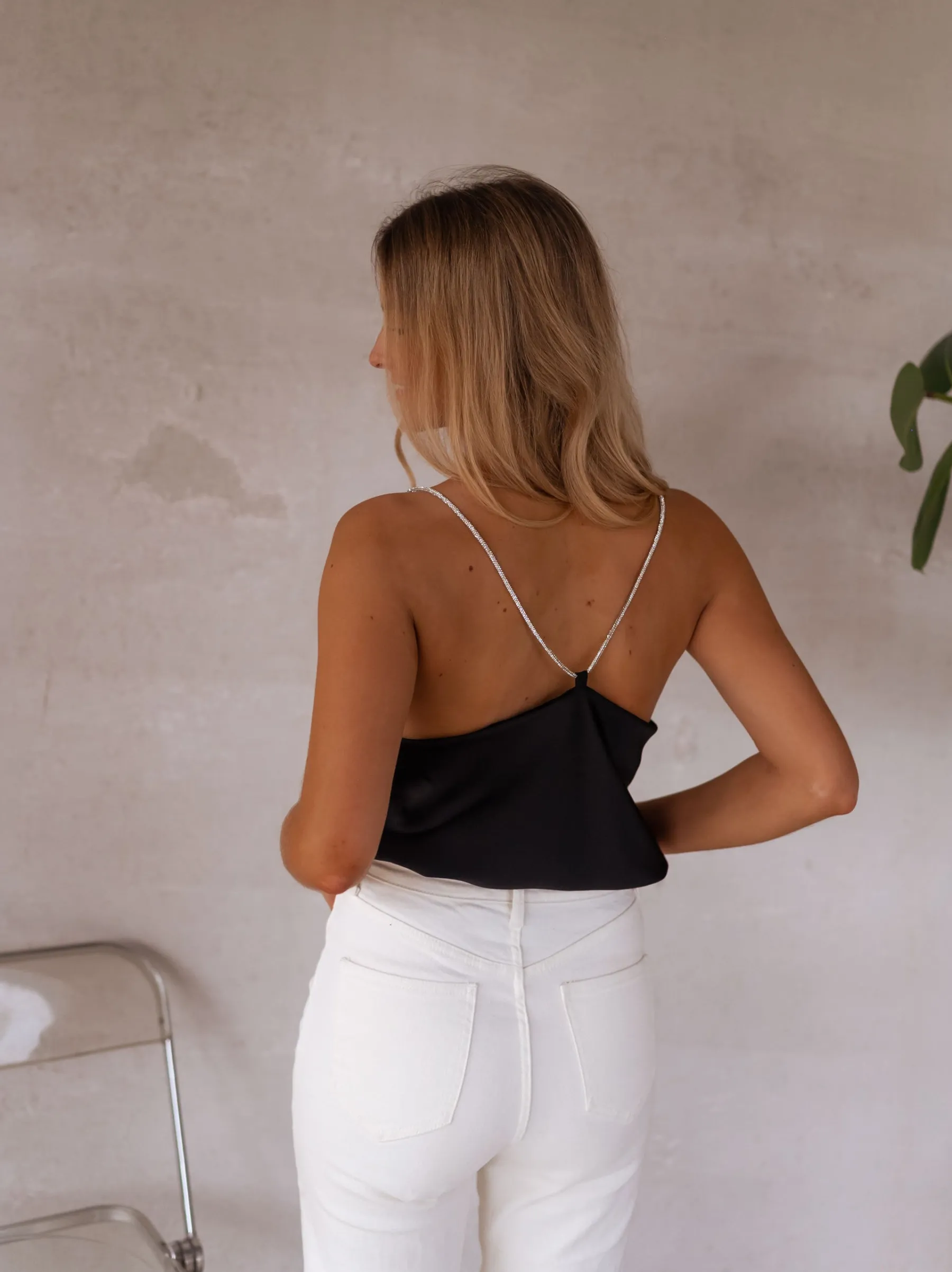 Tops & T-shirts-EASY-CLOTHES Top Fyna - noirEasy Clothes Noir