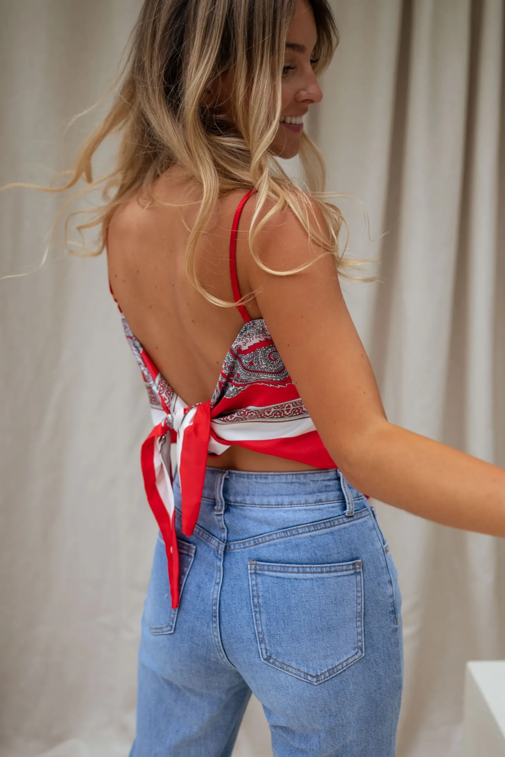 Tops & T-shirts-EASY-CLOTHES Top Juline - effet bandanaEasy Clothes Effet bandana
