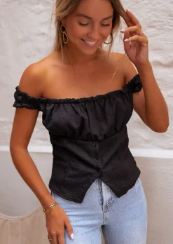 Tops & T-shirts-EASY-CLOTHES Top Seera Noir - Made in France - Création Easy Clothes Noir       