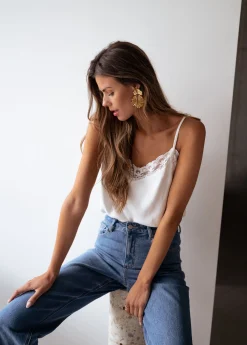 Tops & T-shirts-EASY-CLOTHES Top Selena - blancEasy Clothes Blanc