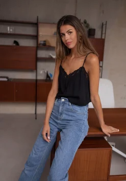 Tops & T-shirts-EASY-CLOTHES Top Selena - noirEasy Clothes Noir