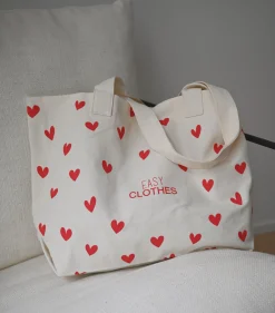 Sacs & Pochettes-EASY-CLOTHES Tote bag Easy Clothes - à coeurs rouges À coeurs rouges       