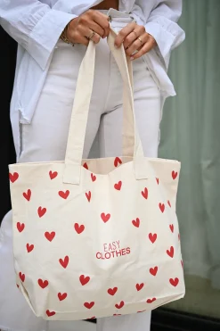 Sacs & Pochettes-EASY-CLOTHES Tote bag Easy Clothes - à coeurs rouges À coeurs rouges       