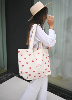 Sacs & Pochettes-EASY-CLOTHES Tote bag Easy Clothes - à coeurs rouges À coeurs rouges       