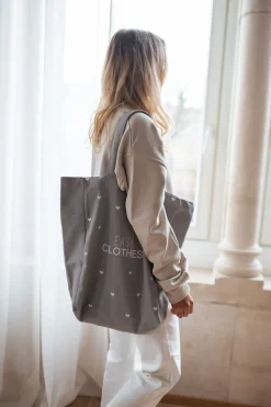 Sacs & Pochettes-EASY-CLOTHES Tote bag Easy Clothes - gris à coeurs Gris à coeurs       