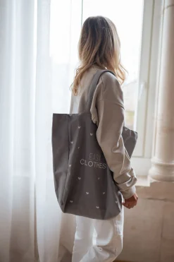 Sacs & Pochettes-EASY-CLOTHES Tote bag Easy Clothes - gris à coeurs Gris à coeurs