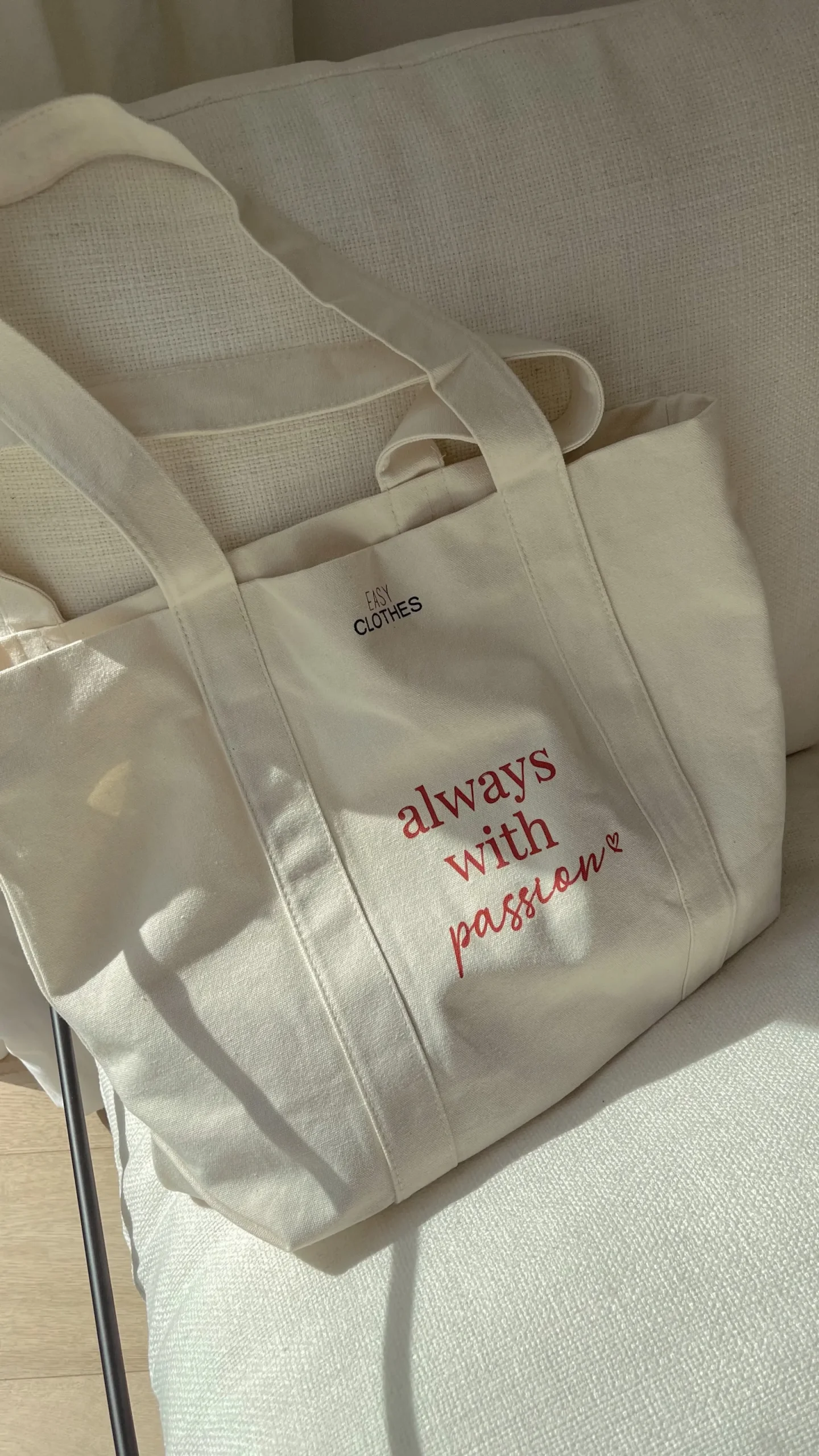 Sacs & Pochettes-EASY-CLOTHES Tote bag "Always with passion" - BlancEasy Clothes Blanc