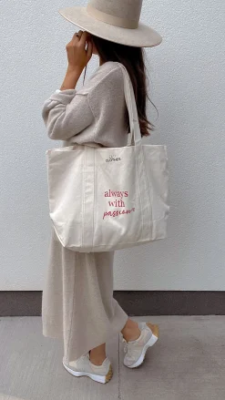Sacs & Pochettes-EASY-CLOTHES Tote bag "Always with passion" - BlancEasy Clothes Blanc       