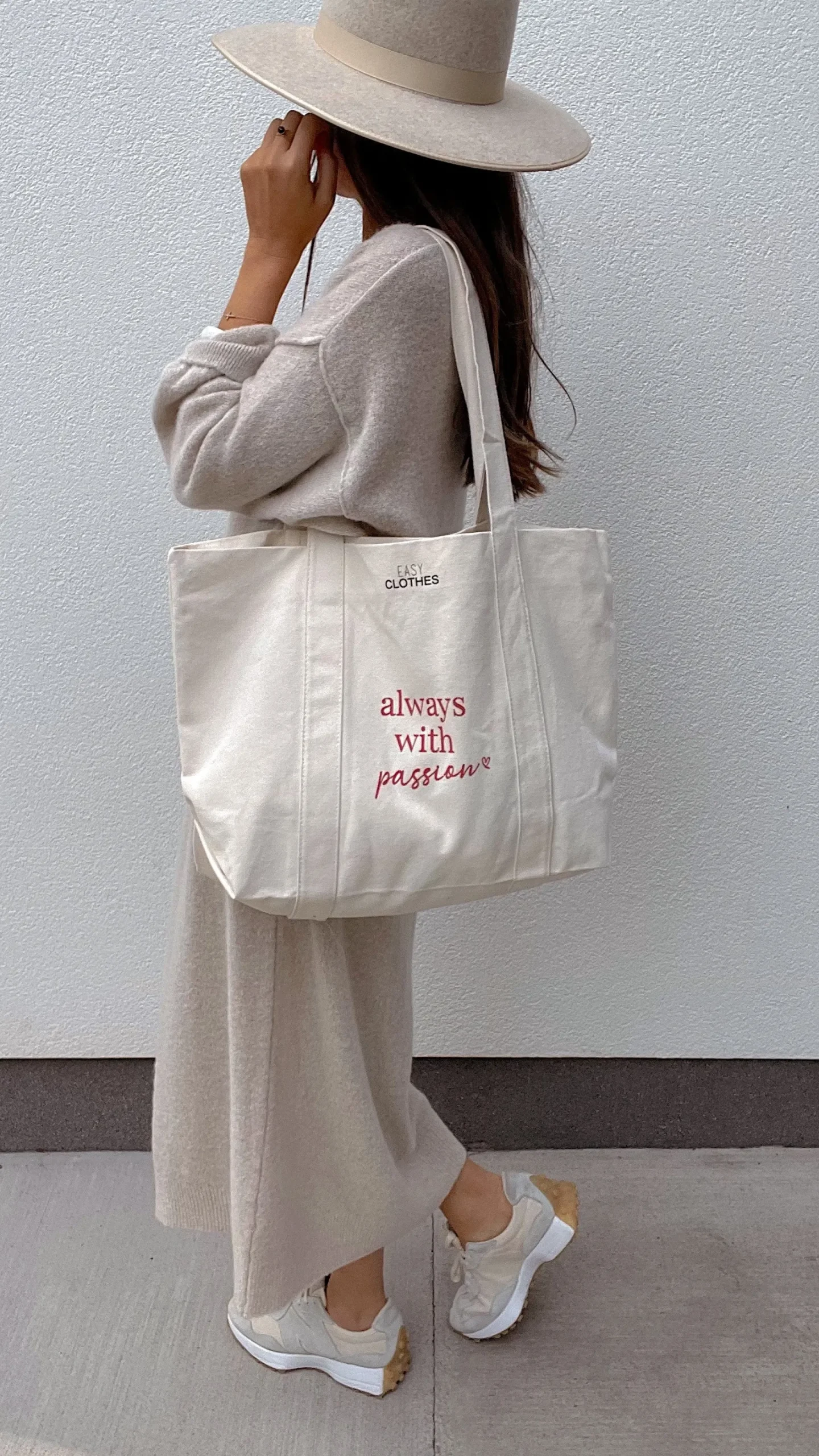 Sacs & Pochettes-EASY-CLOTHES Tote bag "Always with passion" - BlancEasy Clothes Blanc