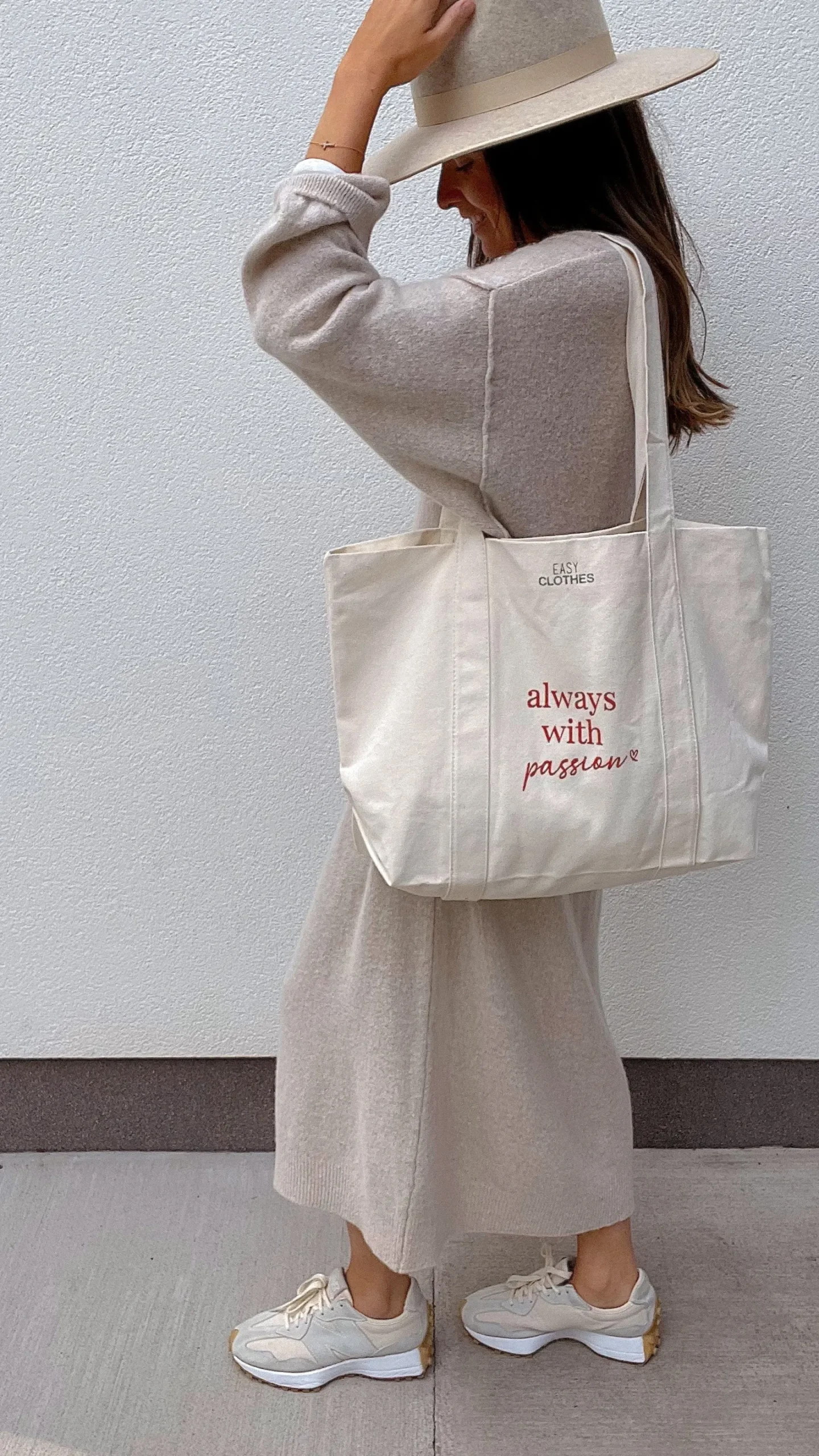 Sacs & Pochettes-EASY-CLOTHES Tote bag "Always with passion" - BlancEasy Clothes Blanc