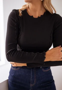 Tops & T-shirts-EASY-CLOTHES T-shirt - Magda - noirEasy Clothes Noir