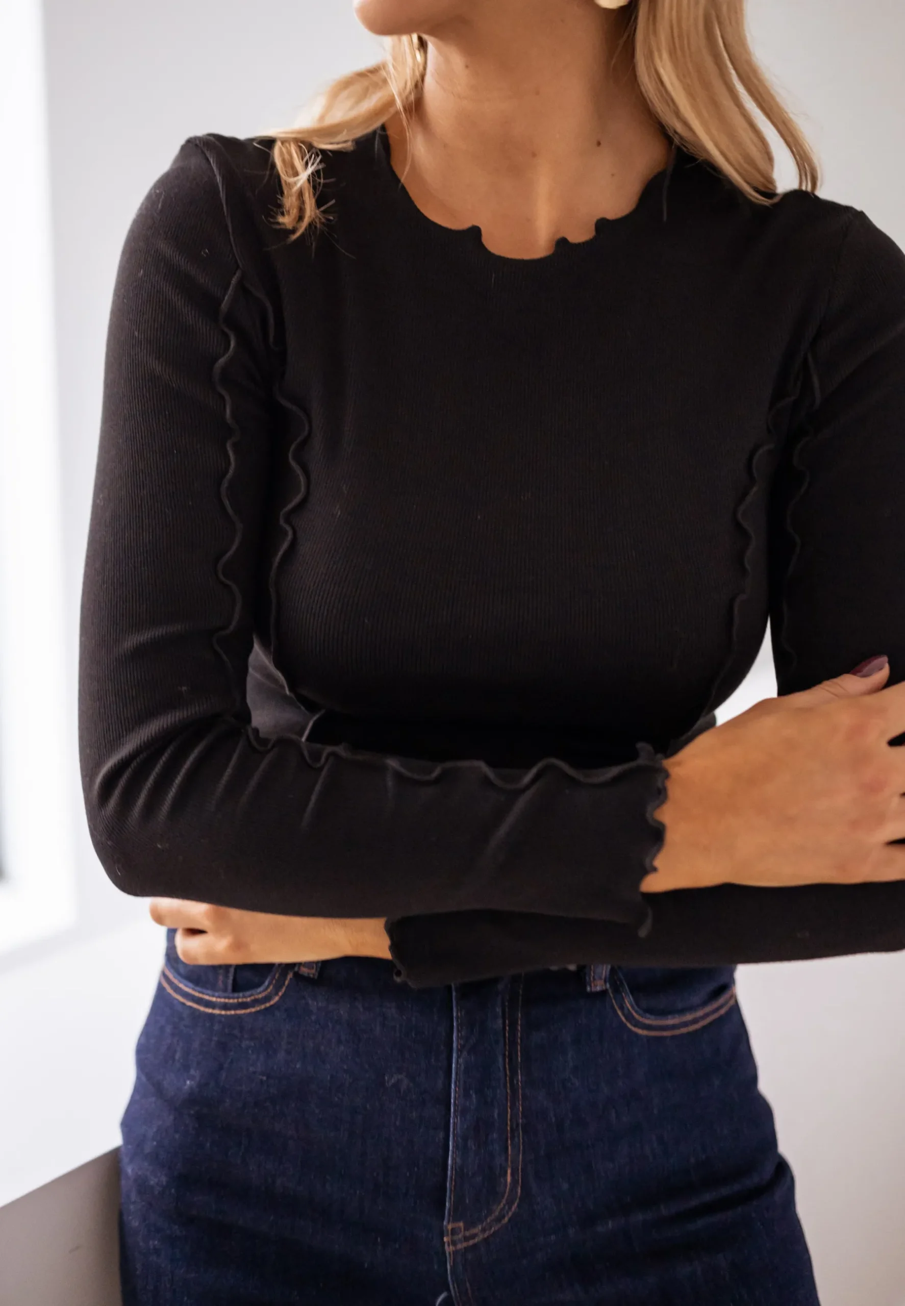 Tops & T-shirts-EASY-CLOTHES T-shirt - Magda - noirEasy Clothes Noir