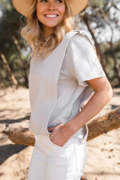 Tops & T-shirts-EASY-CLOTHES T-shirt Belen - beigeEasy Clothes Beige       