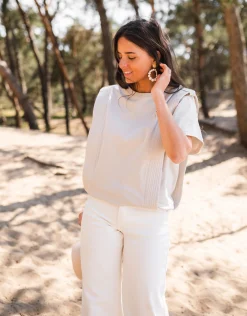 Tops & T-shirts-EASY-CLOTHES T-shirt Belen - beigeEasy Clothes Beige       