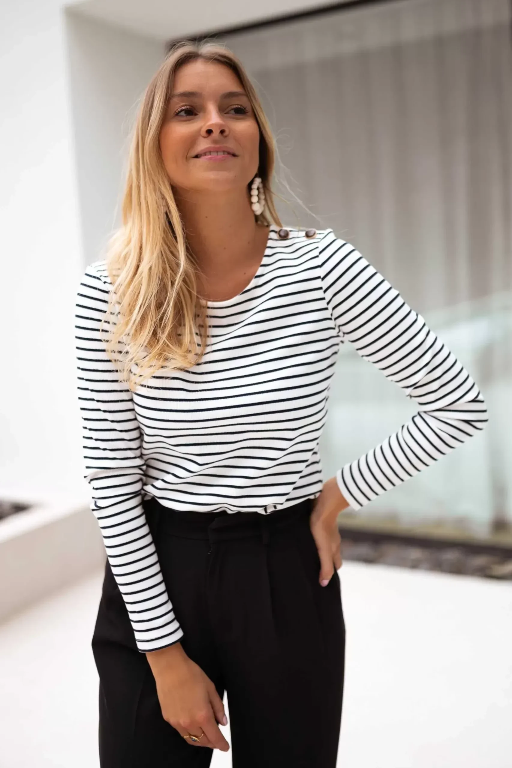 Tops & T-shirts-EASY-CLOTHES T-shirt Ceren - à lignesEasy Clothes À lignes