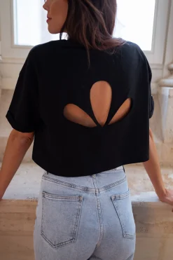Tops & T-shirts-EASY-CLOTHES T-shirt Jady CREATION - noirEasy Clothes Noir       