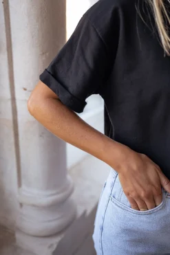 Tops & T-shirts-EASY-CLOTHES T-shirt Jady CREATION - noirEasy Clothes Noir       
