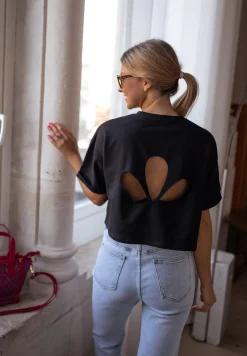 Tops & T-shirts-EASY-CLOTHES T-shirt Jady CREATION - noirEasy Clothes Noir       
