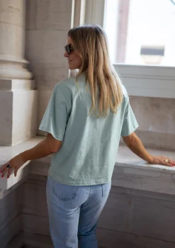 Tops & T-shirts-EASY-CLOTHES T-shirt Jane - vert d’eauEasy Clothes Vert d’eau       