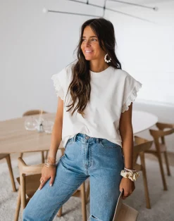 Tops & T-shirts-EASY-CLOTHES T-shirt Jeremie - blancEasy Clothes Blanc       