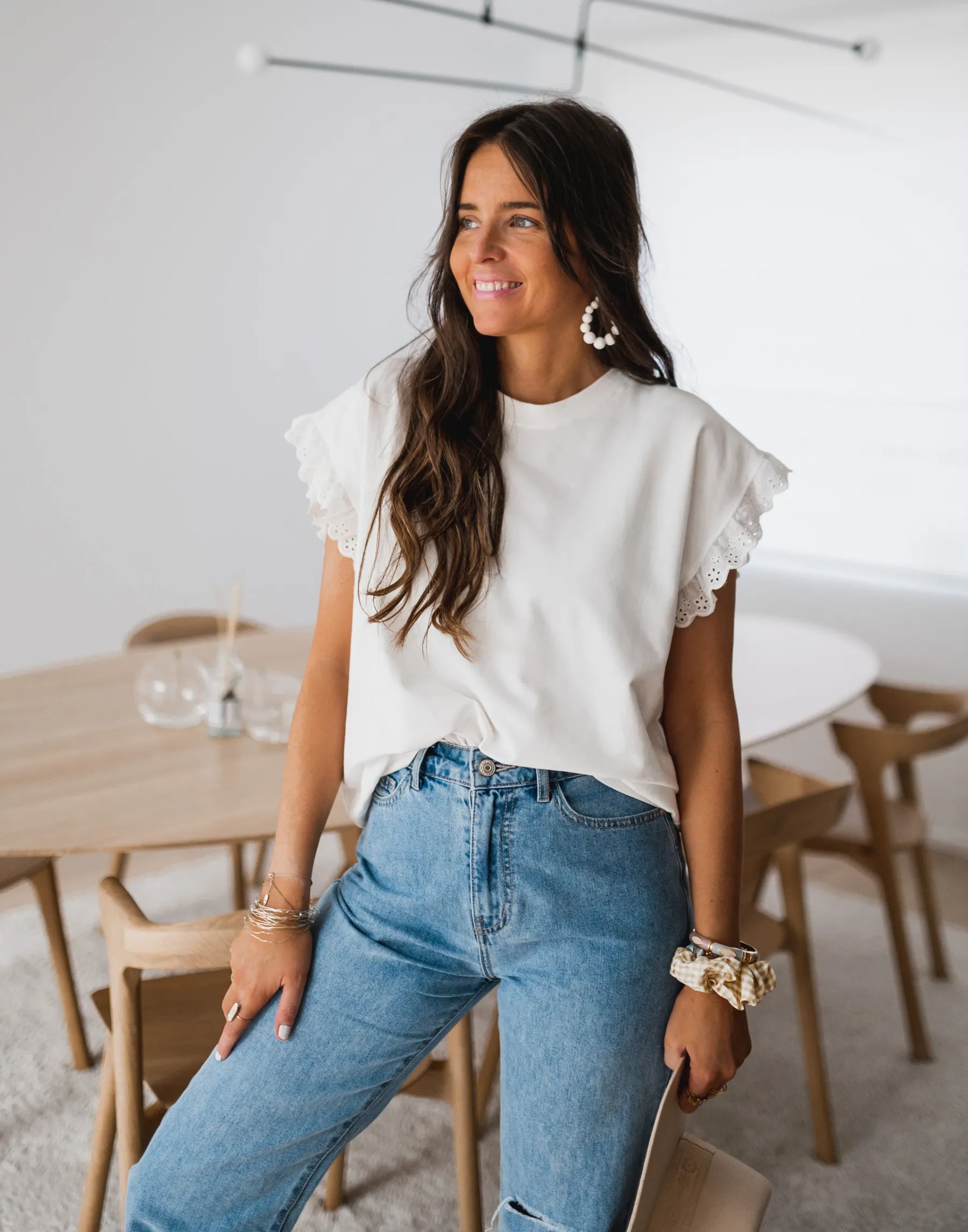 Tops & T-shirts-EASY-CLOTHES T-shirt Jeremie - blancEasy Clothes Blanc