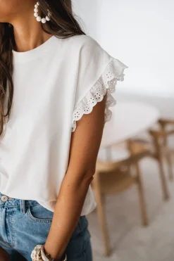 Tops & T-shirts-EASY-CLOTHES T-shirt Jeremie - blancEasy Clothes Blanc