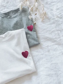 Tops & T-shirts-EASY-CLOTHES T-shirt Livy - à cœur grisEasy Clothes À cœur gris