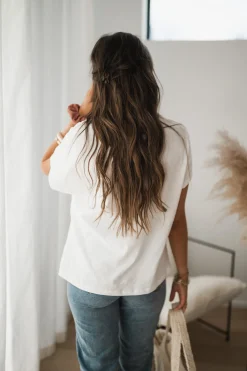 Tops & T-shirts-EASY-CLOTHES T-shirt Léone - blancEasy Clothes Blanc       