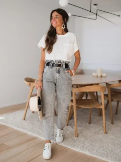Tops & T-shirts-EASY-CLOTHES T-shirt Léone - blancEasy Clothes Blanc       