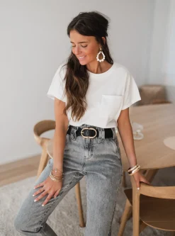 Tops & T-shirts-EASY-CLOTHES T-shirt Léone - blancEasy Clothes Blanc       