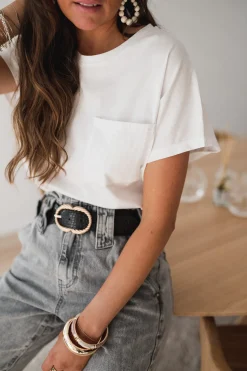 Tops & T-shirts-EASY-CLOTHES T-shirt Léone - blancEasy Clothes Blanc       