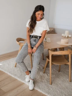 Tops & T-shirts-EASY-CLOTHES T-shirt Léone - blancEasy Clothes Blanc       