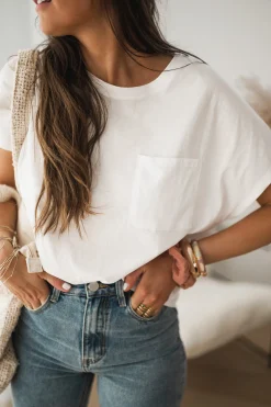 Tops & T-shirts-EASY-CLOTHES T-shirt Léone - blancEasy Clothes Blanc       