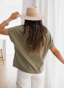 Tops & T-shirts-EASY-CLOTHES T-shirt Léone - kakiEasy Clothes Kaki       