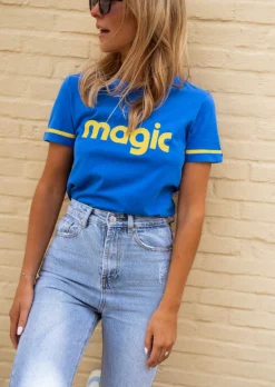 Tops & T-shirts-EASY-CLOTHES T-shirt Magic bleu | T-shirt à imprimés | Prêt-à-porter en ligne | Easy Clothes Bleu
