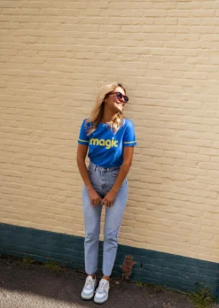 Tops & T-shirts-EASY-CLOTHES T-shirt Magic bleu | T-shirt à imprimés | Prêt-à-porter en ligne | Easy Clothes Bleu
