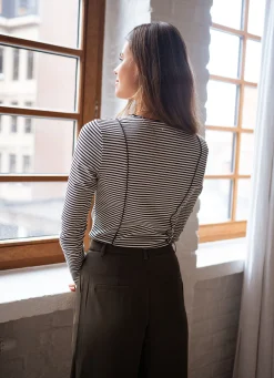 Tops & T-shirts-EASY-CLOTHES T-shirt Maurane - à lignesEasy Clothes À lignes       