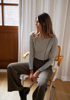 Tops & T-shirts-EASY-CLOTHES T-shirt Maurane - à lignesEasy Clothes À lignes       